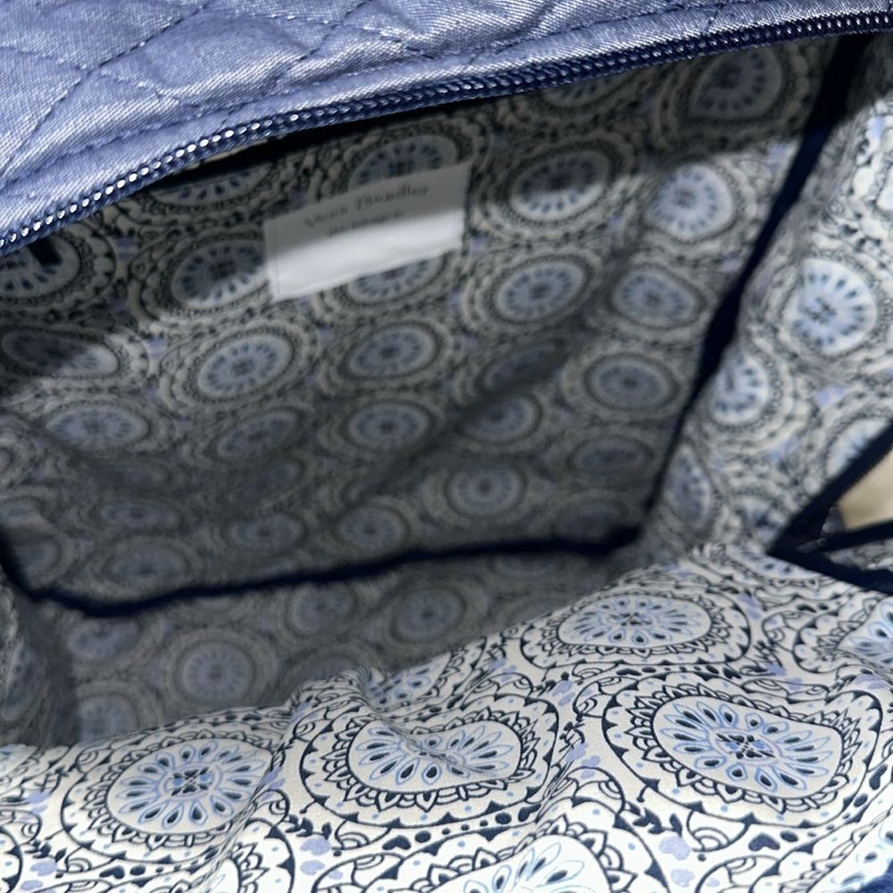 Vera Bradley Denim Moonlight Navy Large Laptop Essential Quilted Backpack 31L - Picture 14 of 15